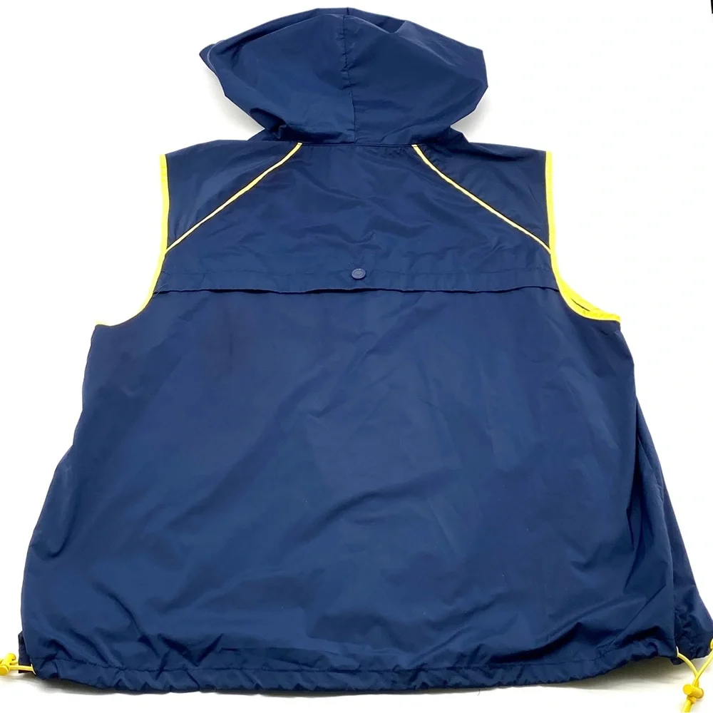 HUNTER NAVY BLUE YELLOW HOODIE VEST WINDBREAKER RAIN JACKET TARGET LADIES XL - Picture 4 of 4